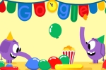 google games, google games, google doodle marks new year s eve with a pair of cute elephants, Google doodle